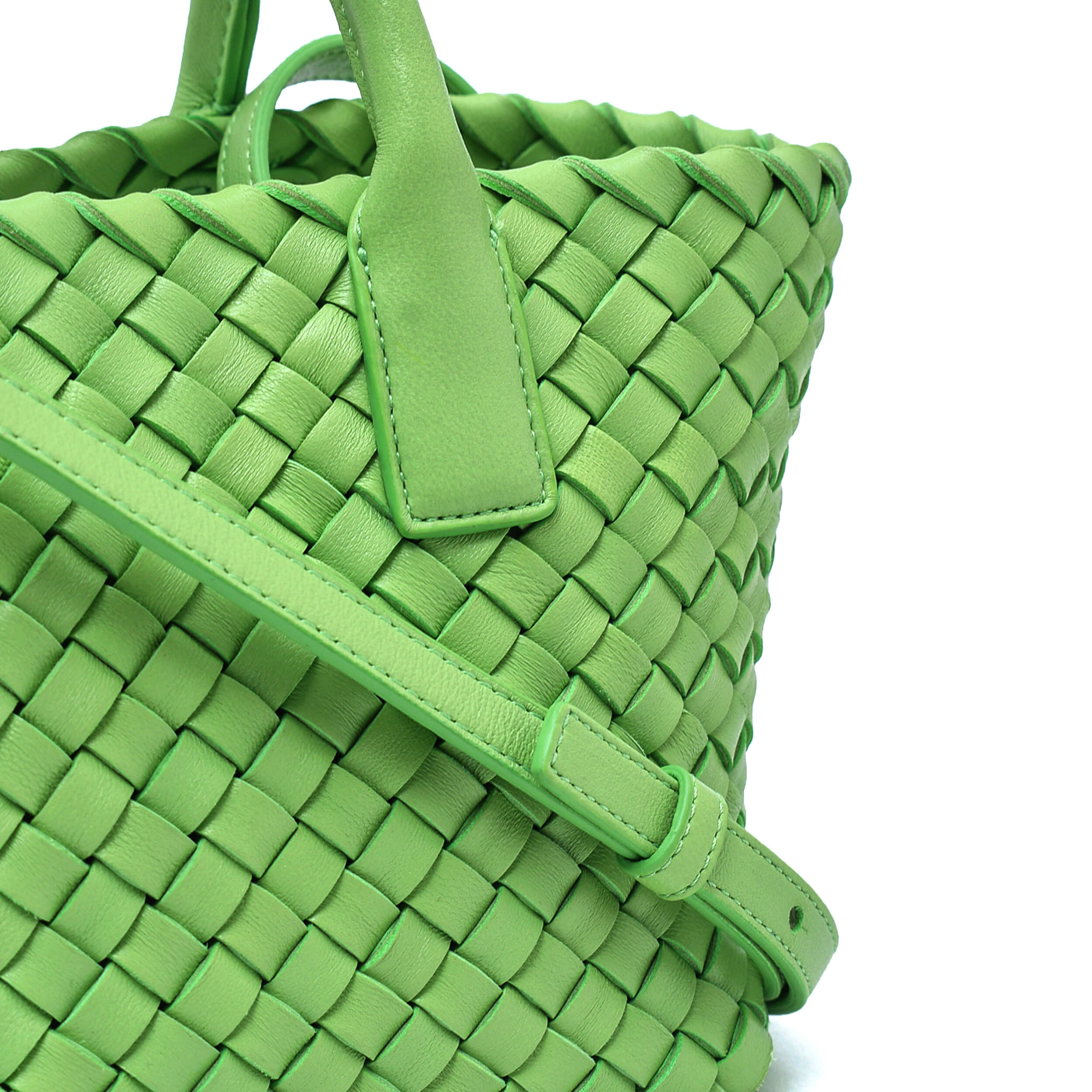 Bottega Veneta - Green Intrecciato Nappa Woven Leather Cabat Mini Tote Bag